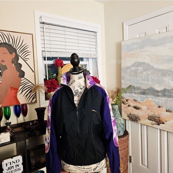 Reebok Vintage Retro Zip UP Windbreaker  Sz S Southwest Design Jacket - Picture 9 of 15